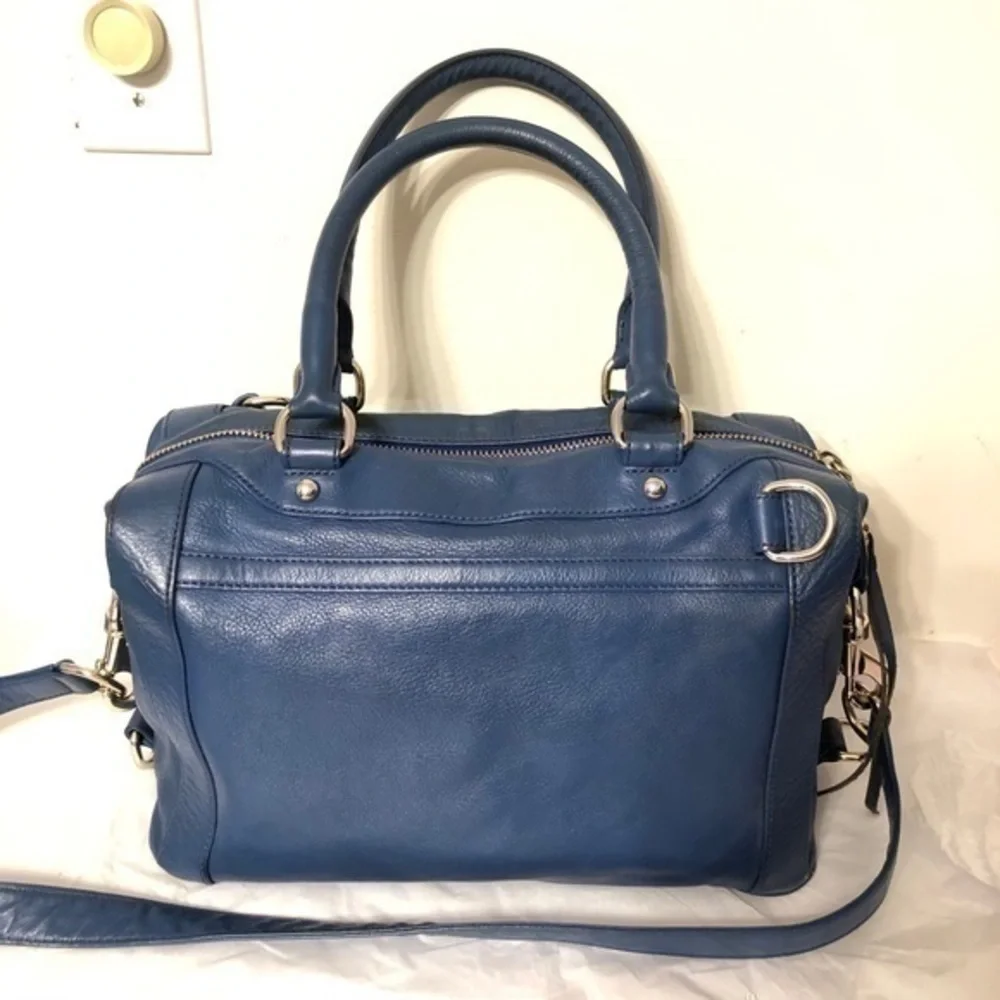 Rebecca MINKOFF blue leather satchel two way bag
